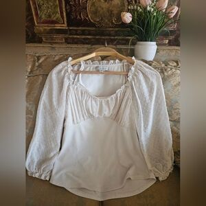 CHENAULT Elegant Cream Women's Blouse